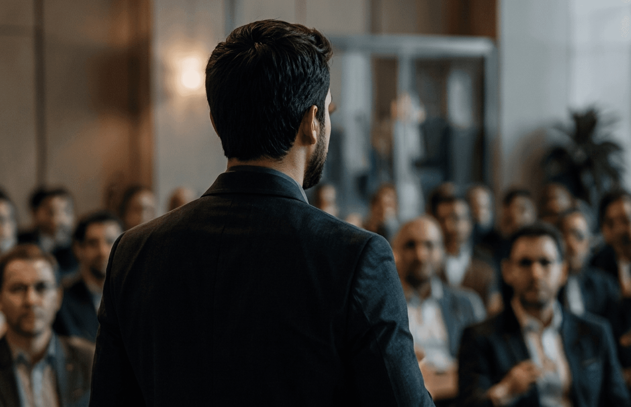Founder presenting to Keiretsu Forum investors at a live pitch forum