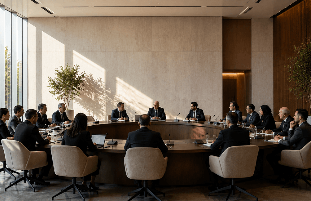 Keiretsu Forum MENA advisors briefing government and sovereign fund leaders on a national innovation programme